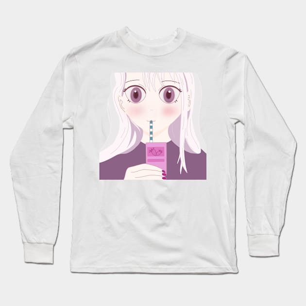 cute girl Long Sleeve T-Shirt by ugnelaza